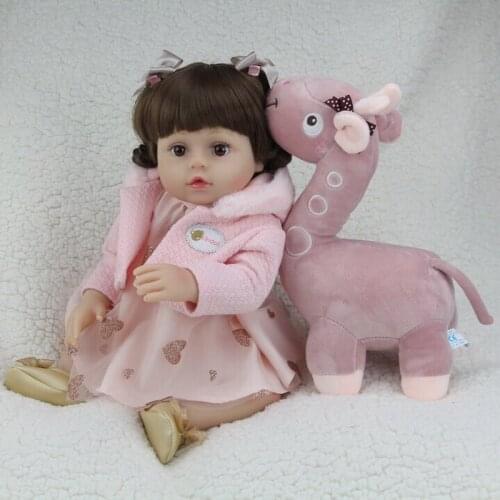 Reborn Dolls Baby doll full silicone toy Simulation toddler dolls with giraffe toys for children birthday gift