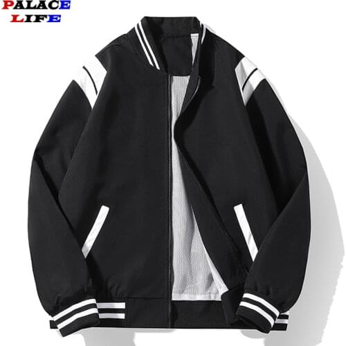 Hip Hop Mens Hooded Patchwork jacket 2020 Harajuku Letter Printed Zipped Loose Track Jacket Men Korean Sport Male Coats