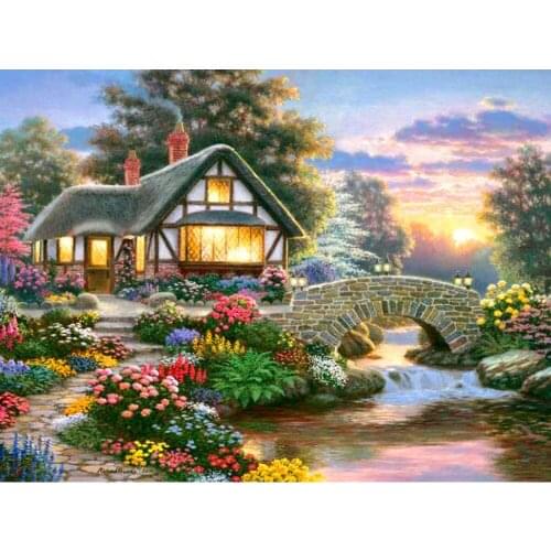 LaoJieYuan Warm house DIY Crystal full 5D plastic diamond painting cross stitch kit art 3Dmosaic square rhinestone