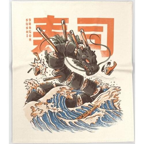 Cute Cartoon Textile Great Sushi Dragon Blankets Children Kids Soft Warm Sofa Coral Fleece Throw Blanket Rug Plush 100X125cm