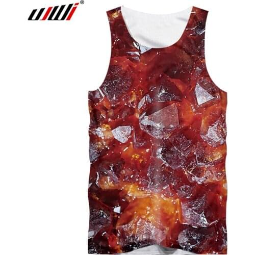 UJWI Tank Tops Mens Hot Sale Men Print 3d Vest Casual Tanktop Ice Drink Male Hip Hop Sportswear O Neck Sleeveless Singlet