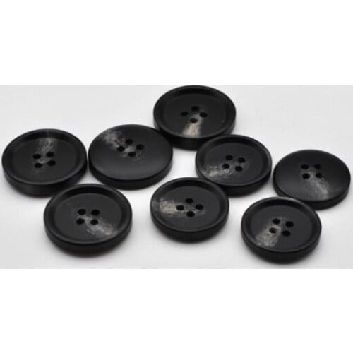 Free shipping 50pcs/lot male and female resin trench coat 4-holes black suit twisted buttons 22mm 25mm