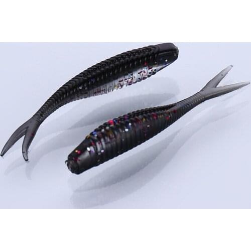2021 New 6cm 1.5g Jig Wobblers Worm Soft Bait Easy Shiner Gold Silve Silicone Sequins Fishing Lure Fork Tail Swimbait Maggot Tac