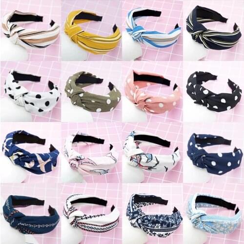 Bohemia Style Hairband Top Knot Head Hoop Hair Bands Accessories Elastic Headband Women Girls Print Headdress Hair Accessories