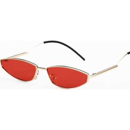 New Small Cat Eye Sunglasses Women Retro Metal Gold Black Vintage Sun Glasses for Men Tiny Frame Red Eyewear Unisex UV400 Hot