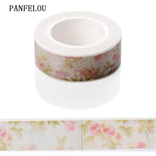 PANFELOU 1.5CMx10M green flower Dividing Stickers border masking adhesive paper washi tape DIY Scrapbooking Hand account
