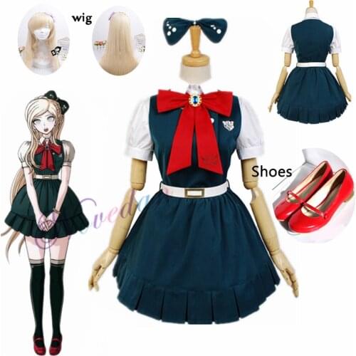 Super Danganronpa 2 Sonia Nevermind Cosplay Costume Wig Japanese Anime Sayonara Zetsubo Sensei Gakuen School Uniform For Women