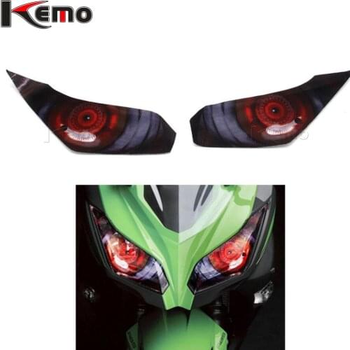 For kawasaki Ninja 250 300 ninja250 Ninja 300 Motorcycle Accessries 3D Front Fairing Headlight Sticker Guard Head light Stickers