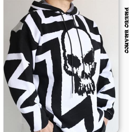 Preto branco Hooded Jackets For Men