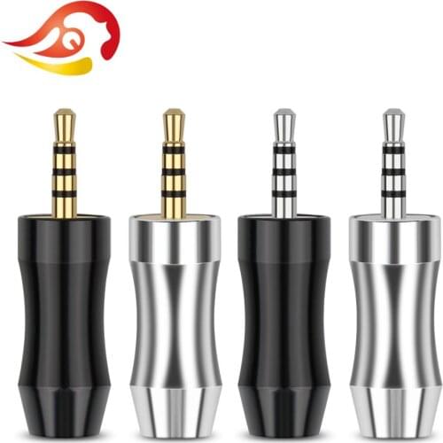QYFANG 2.5mm Earphone Plug 4 Pole Stereo Rhodium/Gold Plated Copper Audio Jack No-Step Wire Connector HiFi Headset Metal Adapter