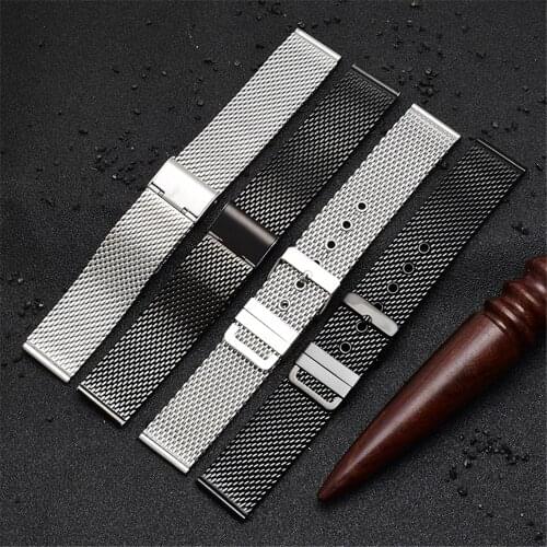 18mm 20mm 22mm 24mm Milanese Loop Watchband Men Women Universal Watch Strap Stainless Steel Wrist Band Bracelet Accessories