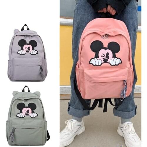 2021 New Disney Children Backpack Mickey Mouse Cartoon School Bag Student Large Capacity Backpack for Boys Girls Gift Kids Bags