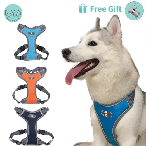 Dog Harness Vest Adjustable Reflective Breathable Mesh Harnesses For Medium Large Dog Breast-band Husky Alaskan Pet Accessories