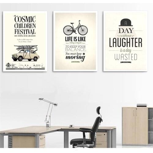 Nordic Poster Vintage Wall Art Inspirational Wall Art Quotes and Sayings Motivational Poster Kids Room Decor Home Office Decor