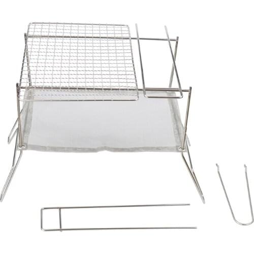 Collapsible Barbecue Grill Camping Grill Fire Pit Outdoor BBQ Firewood Stand Portable Charcoal Stove for Camping Picnic