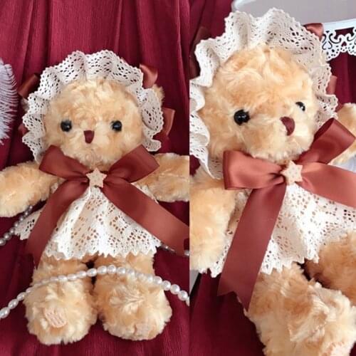 Crossbody Bag Stuffed Animal Plush Purse BearPurse for Women Girls Lolita Purse Bear Plush Backpack Lolita