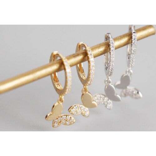 Light luxury S925 pure silver earrings for women girls INS butterfly hanging pieces set auger design elegant fine jewelry brinco