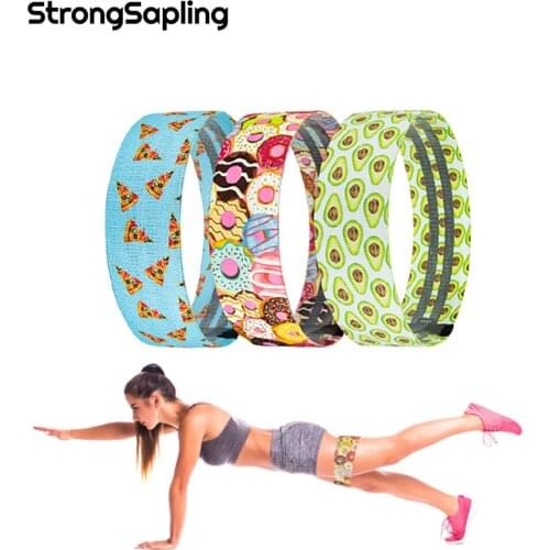 Booty Fabric Resistance Bands 3-Piece Set Hip Exercise Loops Elastic Bands Gym Yoga Training Anti-slip For Home Workout Exercise