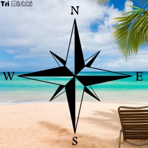 Tri Mishki HZX625# 15x15cm compass E S W N or O S W N car sticker auto Windscreen Vinyl Decals Accessories Car Sticker