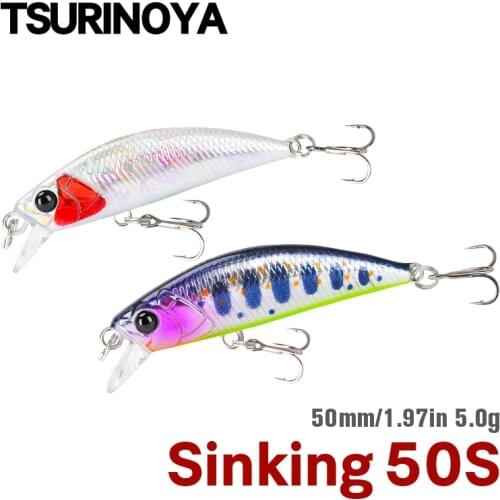 TSURINOYA Fishing Lure 50S New Color 5g Mini Sinking Wobblers Minnow Trout Hard Baits DW106 Jerkbait Perch Hot Sale Crankbait