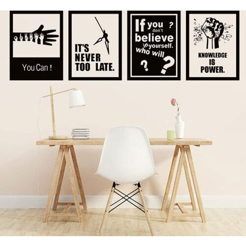Office studio inspirational slogan wall sticker corporate employee inspiration thinking hard work sticker mural BG15