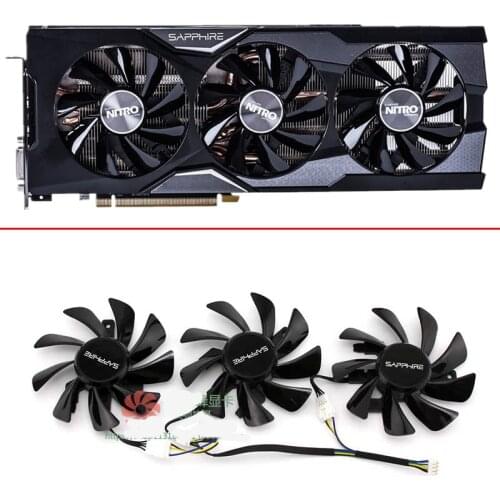 3PCS T129215BU DC 12V 0.5A 4PIN Graphics GPU VGA FAN For Radeon Sapphire R9 FURY 4GB HBM Tri-X OC Video Cards Cooling Fans