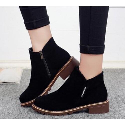 Women Boots Martin Boots Autumn Winter Boots Zipper Snow Ankle Boots Winter Suede Warm Fur Plush Women Shoes Zapatos De Mujer