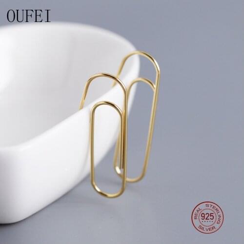 OUFEI 925 Sterling Silver earrings For Women Simple Fashion Pin earrings Luxury Jewelry Exquisite Safety Sarrings EH1000
