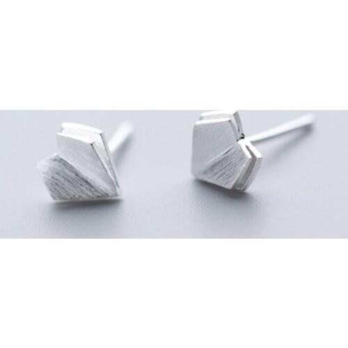 MloveAcc Genuine 100% 925 Sterling Silver Heart Shape Stud Earrings for Girls Women Fashion Silver Earrings Gift