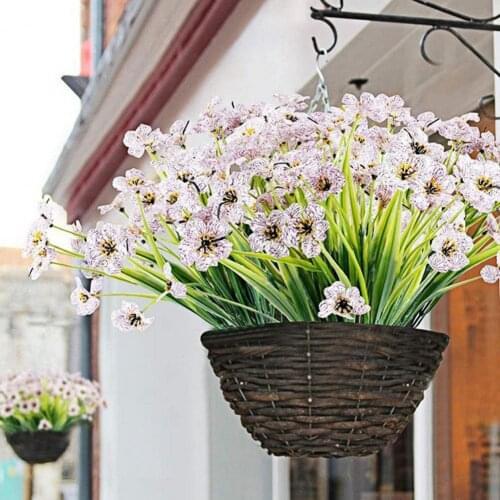 1Pc Artificial Flower Romantic Wear-resistant Plastic Realistic 5 Branches Fake Festive party Orchid for Office home