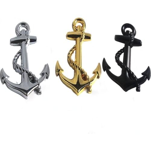 1PC Metal Personality Car Stickers Boat Anchor Hooks Navy Emblem Grill Cross Badge Pirate Ship Car Body Sticker