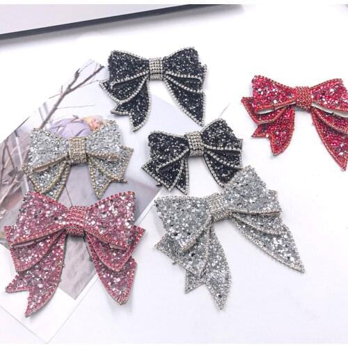 1pc Luxury Jewelry Bowknot Bow Crystal Bridal Wedding Party High Heels Shoes Diy Manual Rhinestone Shoe Decorations Shoe Flower