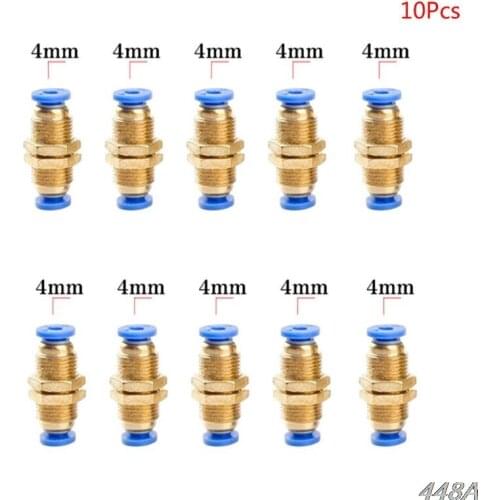 10PCS PM4/6/8/10/12mm Air Pneumatic Straight Bulkhead Hose Tube Quick Connector New 2020