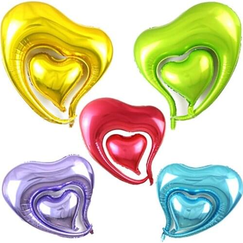 5 pcs Hook Heart Balloons Crooked Love Aluminum Film Balloons Childrens Birthday Wedding Arrangement Props Decoration