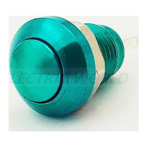 8mm dark green color Push Button Switch Momentary Aluminum Horn Doorbell Bell switch Waterproof Car Auto Engine PC Power Starter