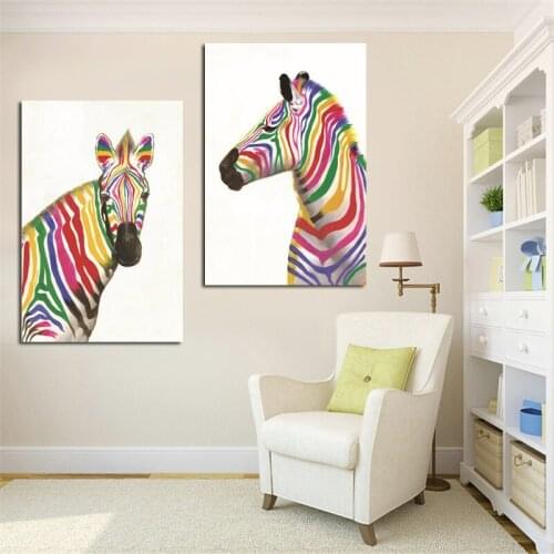 Abstract Watercolor Zebra Animal Nordic Scandinavian Print Canvas Painting Minimalist Poster Wall Picture For Living Room Decor