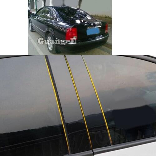 Car PC Material Pillar Post Cover Door Trim Window Piano Black Molding Sticker Plate For VW Volkswagen Passat B5 2002 2003-2005