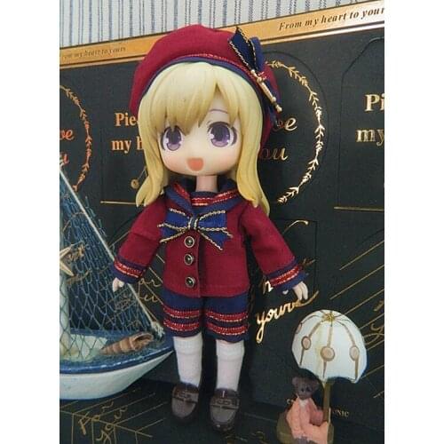 Free shipping 3Pcs/LOT 1/12 BJD Doll Uniform Dress for OB11, Obitsu 11 Doll Clothes Accessories