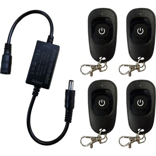 Wireless remote control switch 433mhz relay RF 5V 12V 24V DC power Adapter connector plug Controller receiver transmitter switch