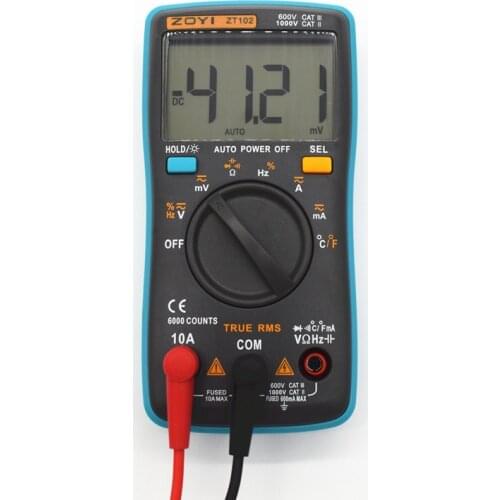 ZT101 ZT102 ZT102A Digital Multimeter DC AC Voltage Current Resistance Diode Capacitance Temperature Tester Digital Multimeter