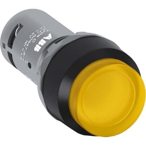 CP1-13Y-10 10103855 Compact Pushbutton - Momentary - Flush - Yellow - Illuminated - Black plastic - 1NO