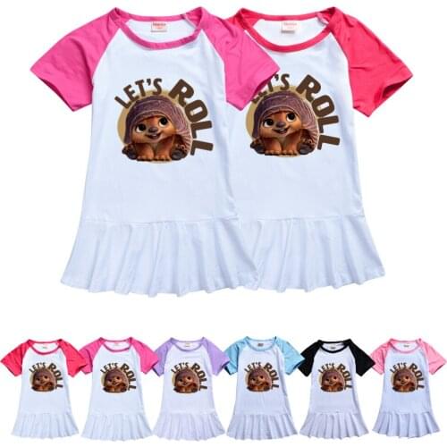 Kids Dresses for Girls Raya and The Last Dragon Tshirt skirt Princess Dress 2021 Summer Children Ice Silk Short Sleeve Outfits