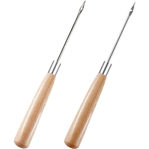 Nonvor Durable Professional Sewing Awl with Wood HandleFor Leather craft Stitching Sewing Accessories Fast Delivery DIY