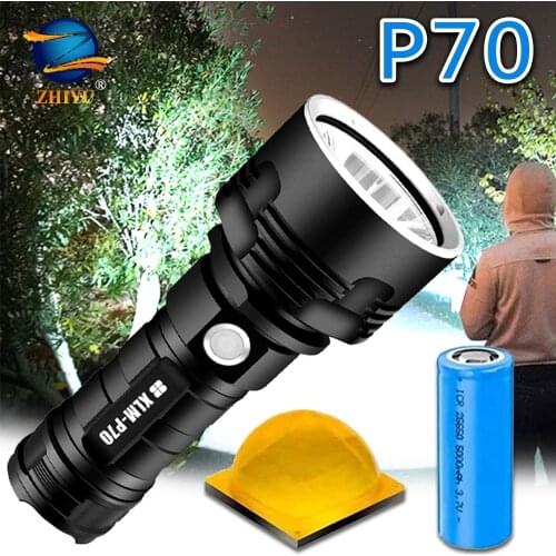 ZHIYU Super Powerful LED Flashlight L2 P70 Tactical Torch USB Rechargeable Linterna Waterproof Lamp Ultra Bright Lantern Camping