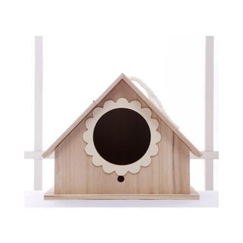 Large solid wood nest parrot nest outdoor wooden bird house nest warm breeding box starling tiger skin small birds nest03