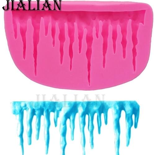 Hot Selling Icicles ice Cake Decoration tools Silicone Mold Icicle Border Sugarcraft Frozen Fondant Cake for Christmas T0557