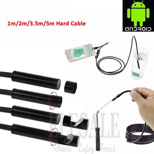 5.5mm 1M Hard Cable Android Endoscope Camera Waterproof Borescope Inspection Camera Hard Tube For Android Phone Samsung