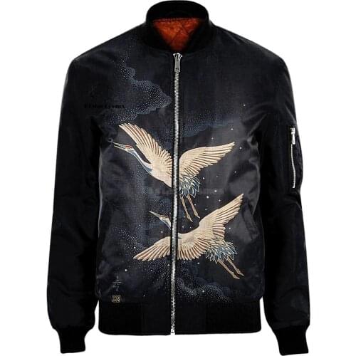 China Red-crowned crane art 3D Mens bomber jackets Hoodie Men Women New Fashion Zipper Hooded Long Sleeve Pullover Style