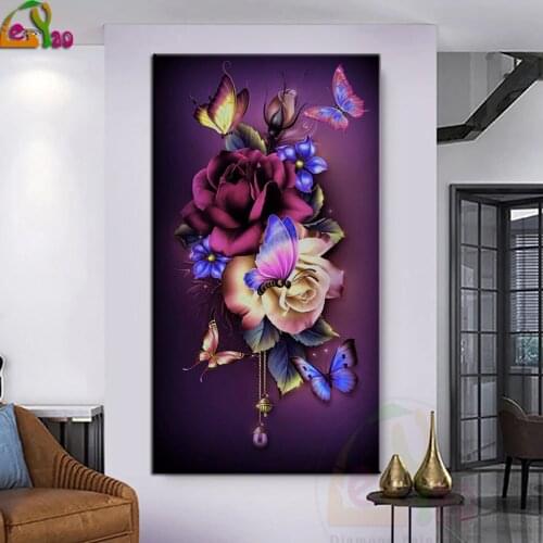 Square Round Drill 5d diy Diamond Painting Flower Butterfly