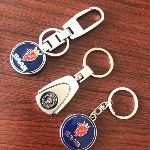 3D Metal Car Logo Keychain Keychain Auto Badge Key Chain Key Ring Keyfob For SAAB SCANIA Aero X 9-3 9-5 9-7X car Styling